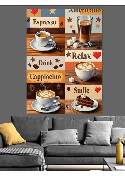 Vintage Kahve Molası Poster Dekoratif Kanvas - Mdf Ahşap Tablo indirimleri