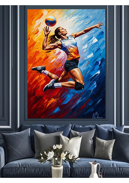 Valeybol Oynayan Kadın Dekoratif Kanvas - Mdf Ahşap Tablo fırsatları