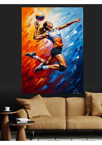 Valeybol Oynayan Kadın Dekoratif Kanvas - Mdf Ahşap Tablo indirimleri