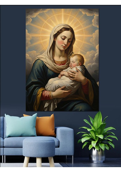 Meryem Ana Bebek Isa Dekoratif Kanvas - Mdf Ahşap Tablo indirimleri
