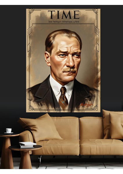 Time Kapak ve Mustafa Kemal Atatürk Dekoratif Kanvas - Mdf Ahşap Tablo modelleri