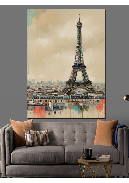 Eyfel Kulesi Sanat Çizim Dekoratif Kanvas - Mdf Ahşap Tablo modelleri
