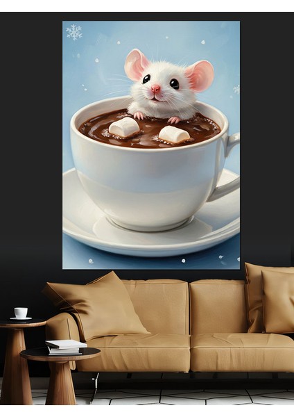 Fare Sıcak Çikolata Kış Dekoratif Kanvas - Mdf Ahşap Tablo modelleri