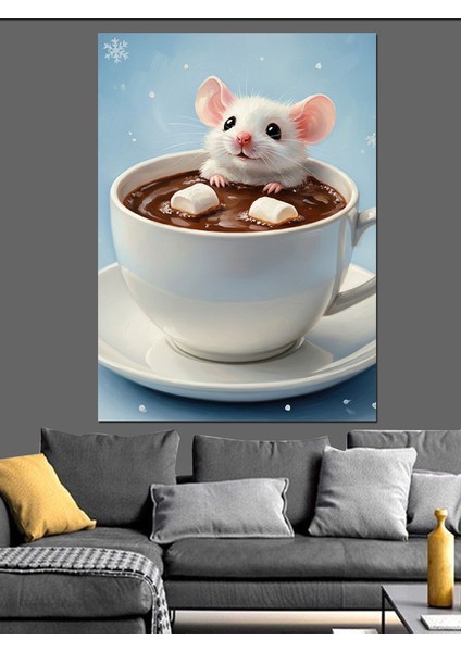 Fare Sıcak Çikolata Kış Dekoratif Kanvas - Mdf Ahşap Tablo indirimleri