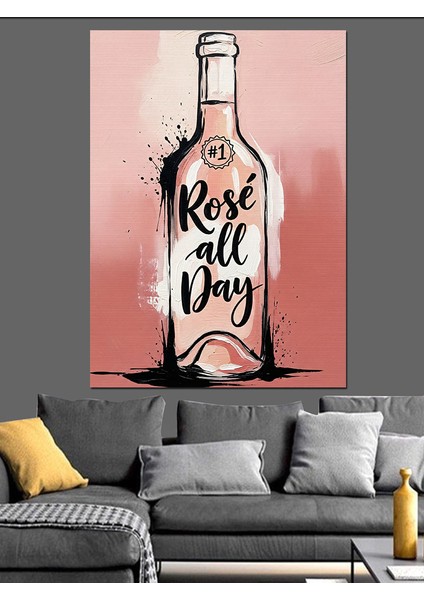 Kırmızı Şarap Afişi Dekorasyon Dekoratif Kanvas - Mdf Ahşap Tablo