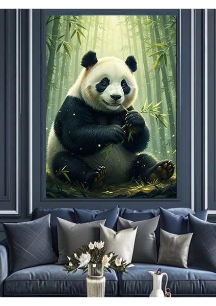 Panda Bambu Ormanı Hayvan Dekoratif Kanvas - Mdf Ahşap Tablo fiyatları