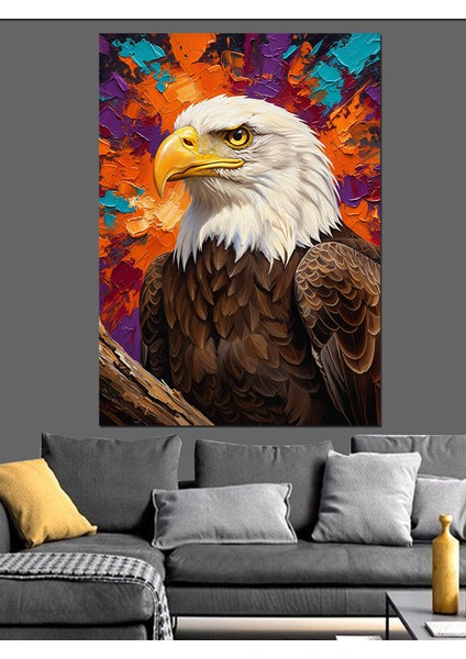 Amerikan Kartalı Uçan Kuş Dekoratif Kanvas - Mdf Ahşap Tablo