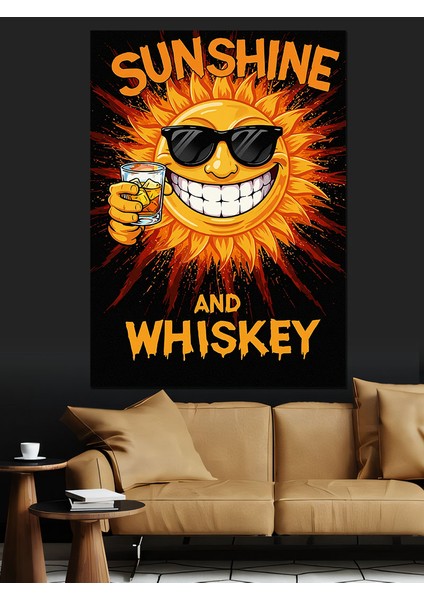 Güneş Viski Içen Iskelet Dekoratif Kanvas - Mdf Ahşap Tablo modelleri