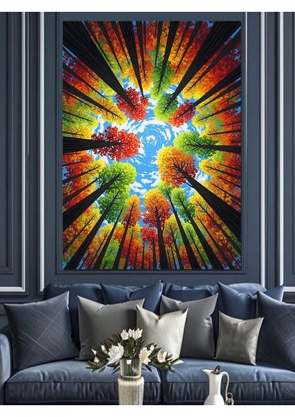 Renk Patlaması Parlak Soyut Dekoratif Kanvas - Mdf Ahşap Tablo