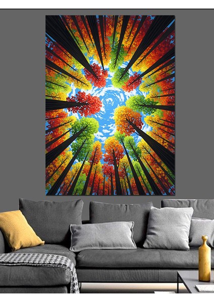 Renk Patlaması Parlak Soyut Dekoratif Kanvas - Mdf Ahşap Tablo fiyatları