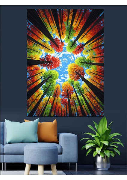 Renk Patlaması Parlak Soyut Dekoratif Kanvas - Mdf Ahşap Tablo fırsatları