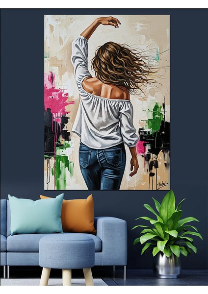 Dans Eden Insanlar Hareketi Dekoratif Kanvas - Mdf Ahşap Tablo