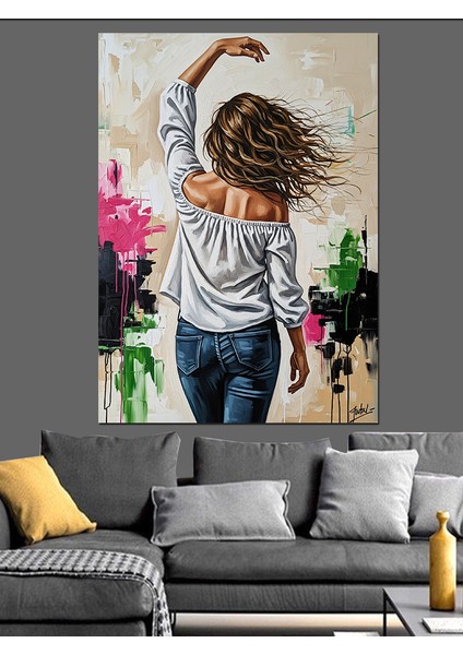 Dans Eden Insanlar Hareketi Dekoratif Kanvas - Mdf Ahşap Tablo fırsatları