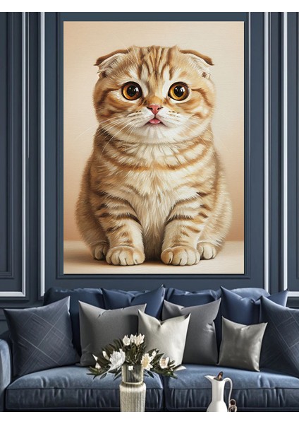 Oturan Sevimli Kedi Yavrusu Dekoratif Kanvas - Mdf Ahşap Tablo fiyatları