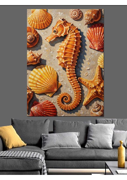 Deniz Ürünleri Denizatı Yengeç Dekoratif Kanvas - Mdf Ahşap Tablo fiyatları