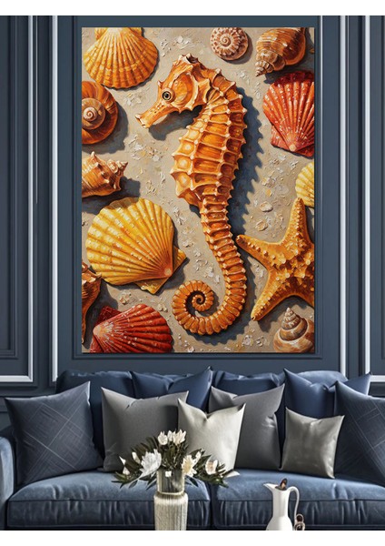 Deniz Ürünleri Denizatı Yengeç Dekoratif Kanvas - Mdf Ahşap Tablo modelleri