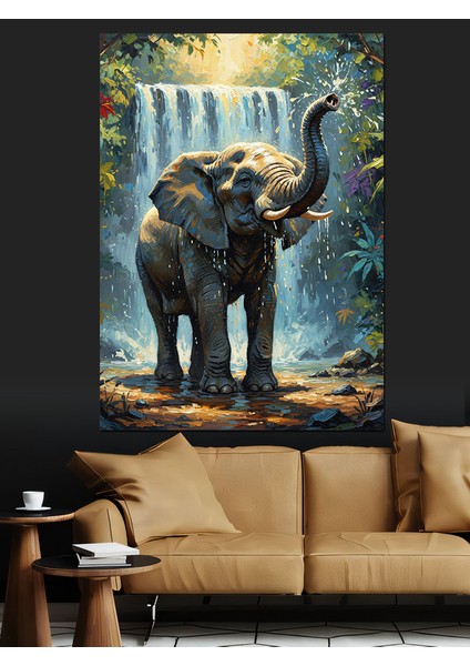 Ormanda Yürüyen Filler Dekoratif Kanvas - Mdf Ahşap Tablo fiyatları