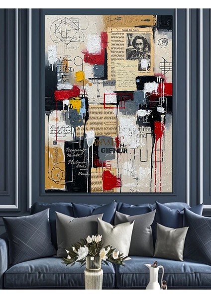 Soyut Sanat Tuval Boyama Dekoratif Kanvas - Mdf Ahşap Tablo