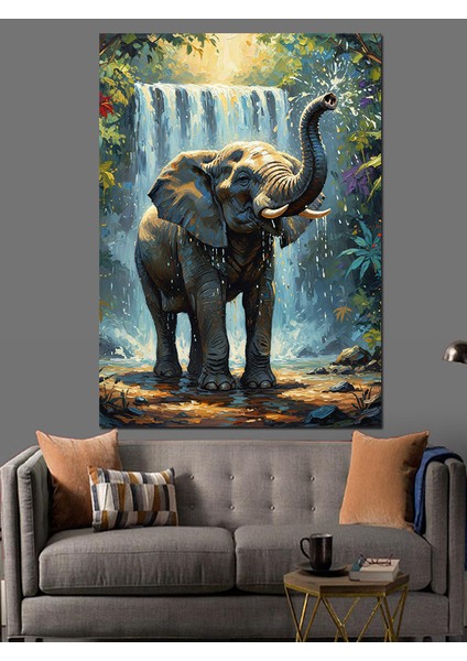 Ormanda Yürüyen Filler Dekoratif Kanvas - Mdf Ahşap Tablo fırsatları