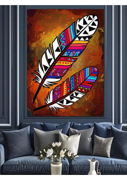 Tüyler Tüy Desenli Sanat Dekoratif Kanvas - Mdf Ahşap Tablo fiyatları