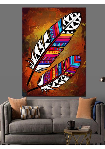 Tüyler Tüy Desenli Sanat Dekoratif Kanvas - Mdf Ahşap Tablo fırsatları