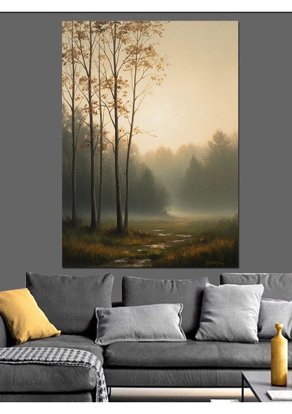 Sisli Sonbahar Orman Ağaç Dekoratif Kanvas - Mdf Ahşap Tablo fiyatları