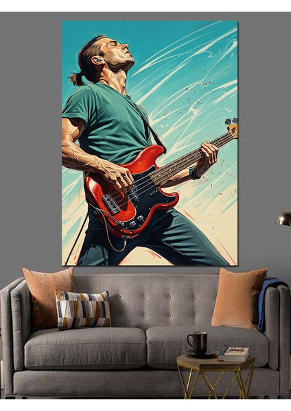 Elektrik Gitar Çalan Adam Dekoratif Kanvas - Mdf Ahşap Tablo indirimleri