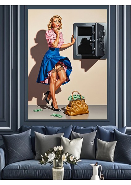 Retro Kadın Uvar Kasası Dekoratif Kanvas - Mdf Ahşap Tablo modelleri
