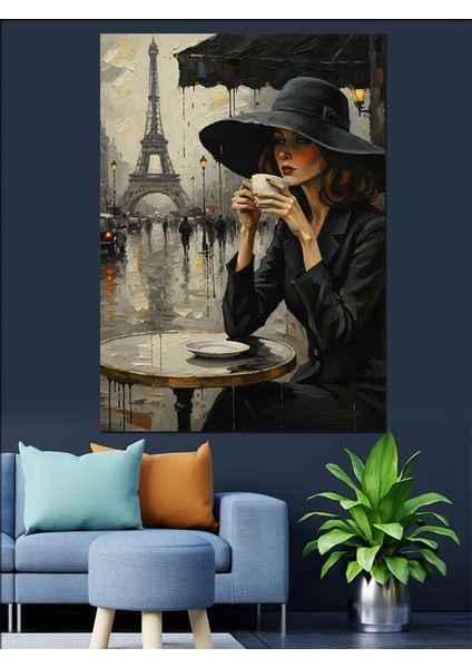 Edebiyatçı Silüeti Paris Sokak Dekoratif Kanvas - Mdf Ahşap Tablo fırsatları