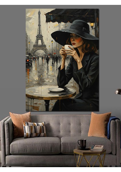 Edebiyatçı Silüeti Paris Sokak Dekoratif Kanvas - Mdf Ahşap Tablo indirimleri