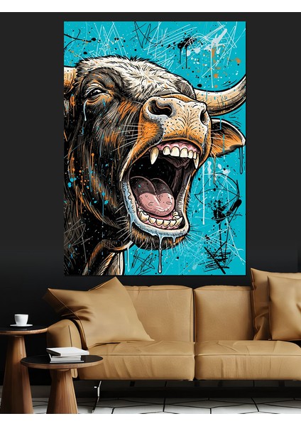 Kükreyen Köpek Vahşi Yaşam Dekoratif Kanvas - Mdf Ahşap Tablo fiyatları