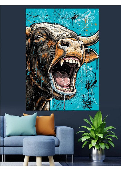 Kükreyen Köpek Vahşi Yaşam Dekoratif Kanvas - Mdf Ahşap Tablo modelleri