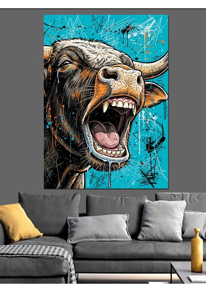 Kükreyen Köpek Vahşi Yaşam Dekoratif Kanvas - Mdf Ahşap Tablo indirimleri