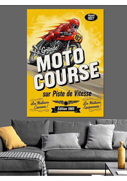 Motokros Yarış Eğitimi Afiş Dekoratif Kanvas - Mdf Ahşap Tablo fiyatları