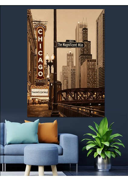 New York Şehir Silüeti Dekoratif Kanvas - Mdf Ahşap Tablo fiyatları