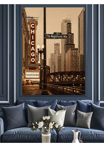 New York Şehir Silüeti Dekoratif Kanvas - Mdf Ahşap Tablo indirimleri