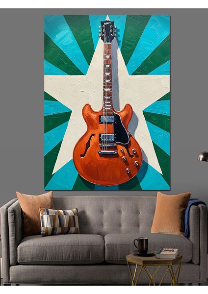 Elektrik Gitar Müzik Yıldız Dekoratif Kanvas - Mdf Ahşap Tablo modelleri