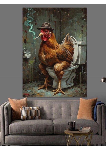 Horoz Kümes Hayvan Portresi Dekoratif Kanvas - Mdf Ahşap Tablo fiyatları