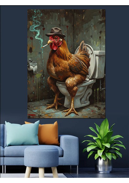 Horoz Kümes Hayvan Portresi Dekoratif Kanvas - Mdf Ahşap Tablo modelleri