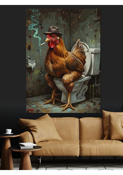 Horoz Kümes Hayvan Portresi Dekoratif Kanvas - Mdf Ahşap Tablo fırsatları