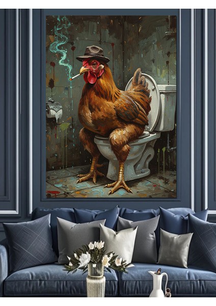 Horoz Kümes Hayvan Portresi Dekoratif Kanvas - Mdf Ahşap Tablo indirimleri