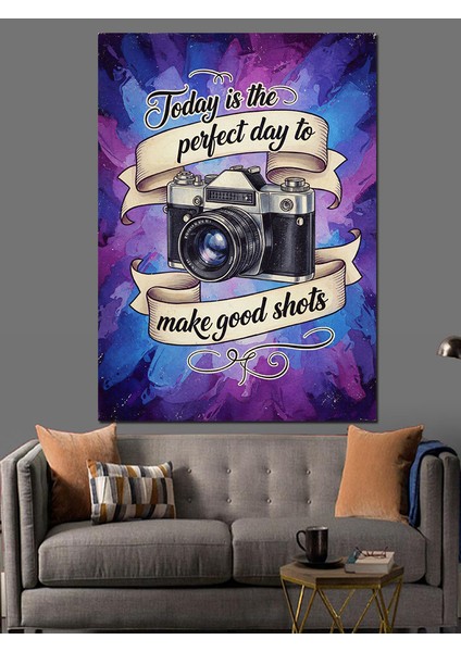 Eski Kamera Filmli Sözler Dekoratif Kanvas - Mdf Ahşap Tablo