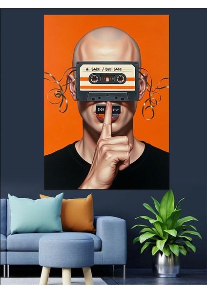 Sakin Ol Sessizlik Posteri Dekoratif Kanvas - Mdf Ahşap Tablo