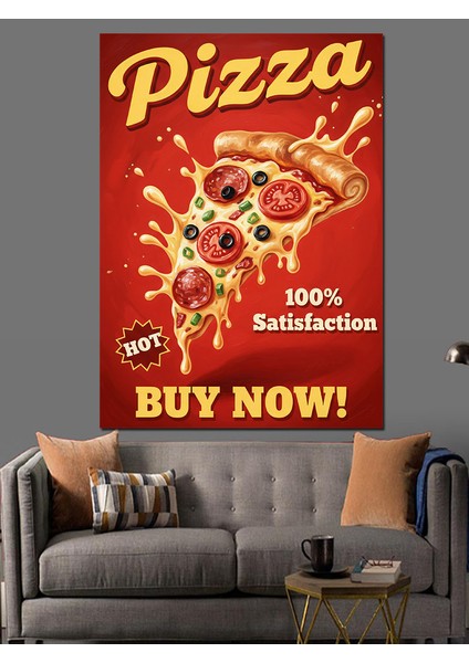 Pizza Reklamı Şimdi Satın Al Dekoratif Kanvas - Mdf Ahşap Tablo fiyatları