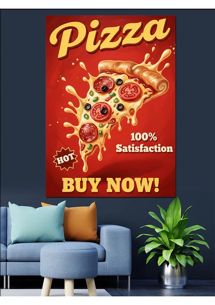Pizza Reklamı Şimdi Satın Al Dekoratif Kanvas - Mdf Ahşap Tablo modelleri