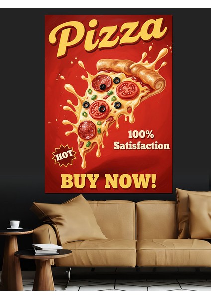 Pizza Reklamı Şimdi Satın Al Dekoratif Kanvas - Mdf Ahşap Tablo fırsatları