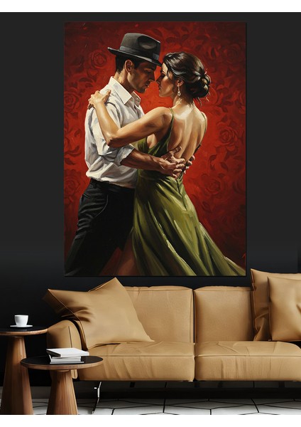 Romantik Dans Eden Çift Sanat Dekoratif Kanvas - Mdf Ahşap Tablo fiyatları