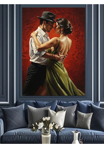 Romantik Dans Eden Çift Sanat Dekoratif Kanvas - Mdf Ahşap Tablo modelleri