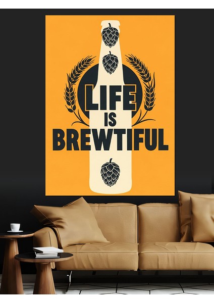 Hayat Biralı Güzeldir Yazı Dekoratif Kanvas - Mdf Ahşap Tablo fiyatları
