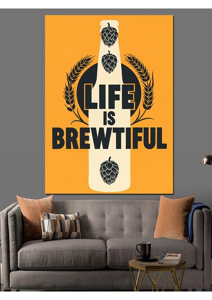 Hayat Biralı Güzeldir Yazı Dekoratif Kanvas - Mdf Ahşap Tablo indirimleri